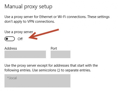 Proxy On/Off Option