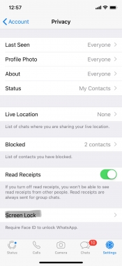 WhatsApp Settings-account-privacy option