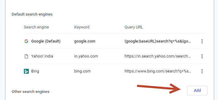 Add new search engine