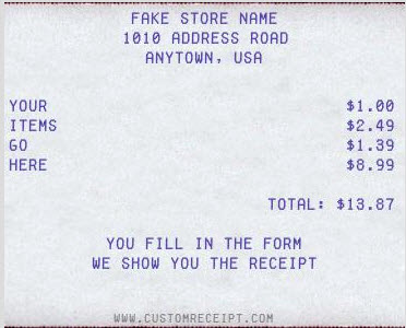 Custom Receipt Maker