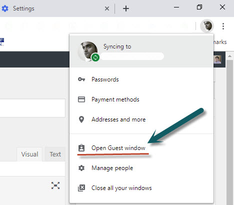 Enabling guest mode on Google Chrome