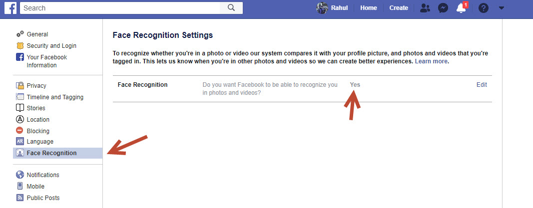 Disable Facebook's Automatic Face Recognition