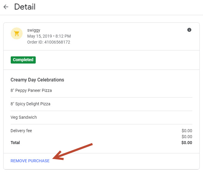 Google Purchase History