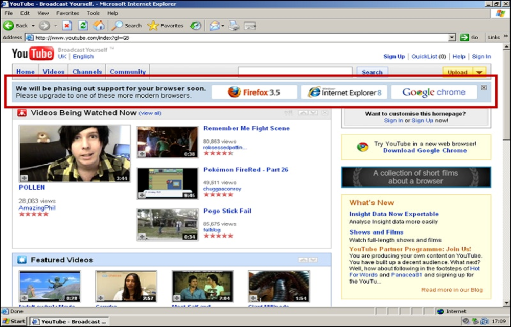 Internet Explorer 6 banner