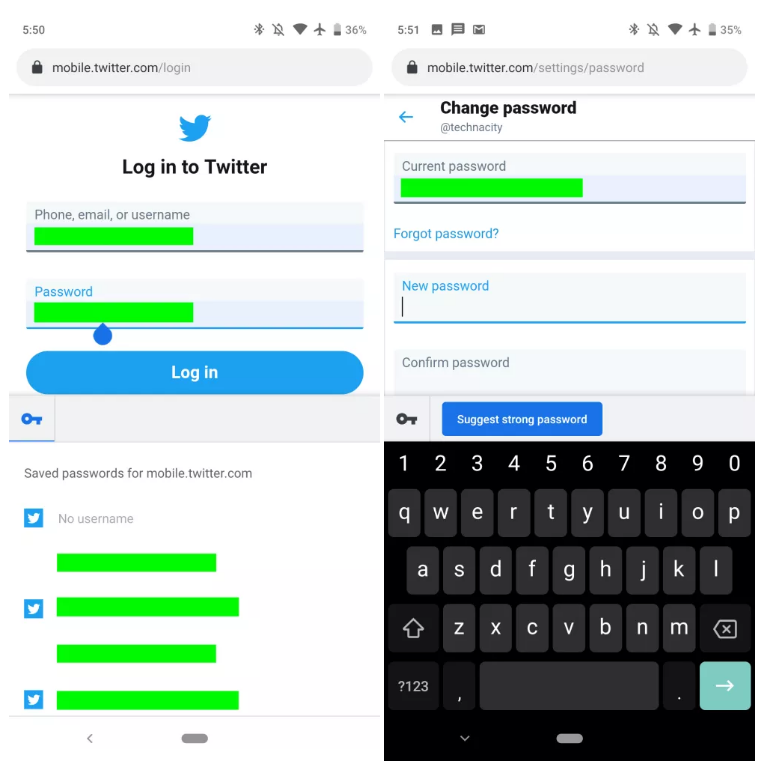 Autofill passwords on Chrome 75