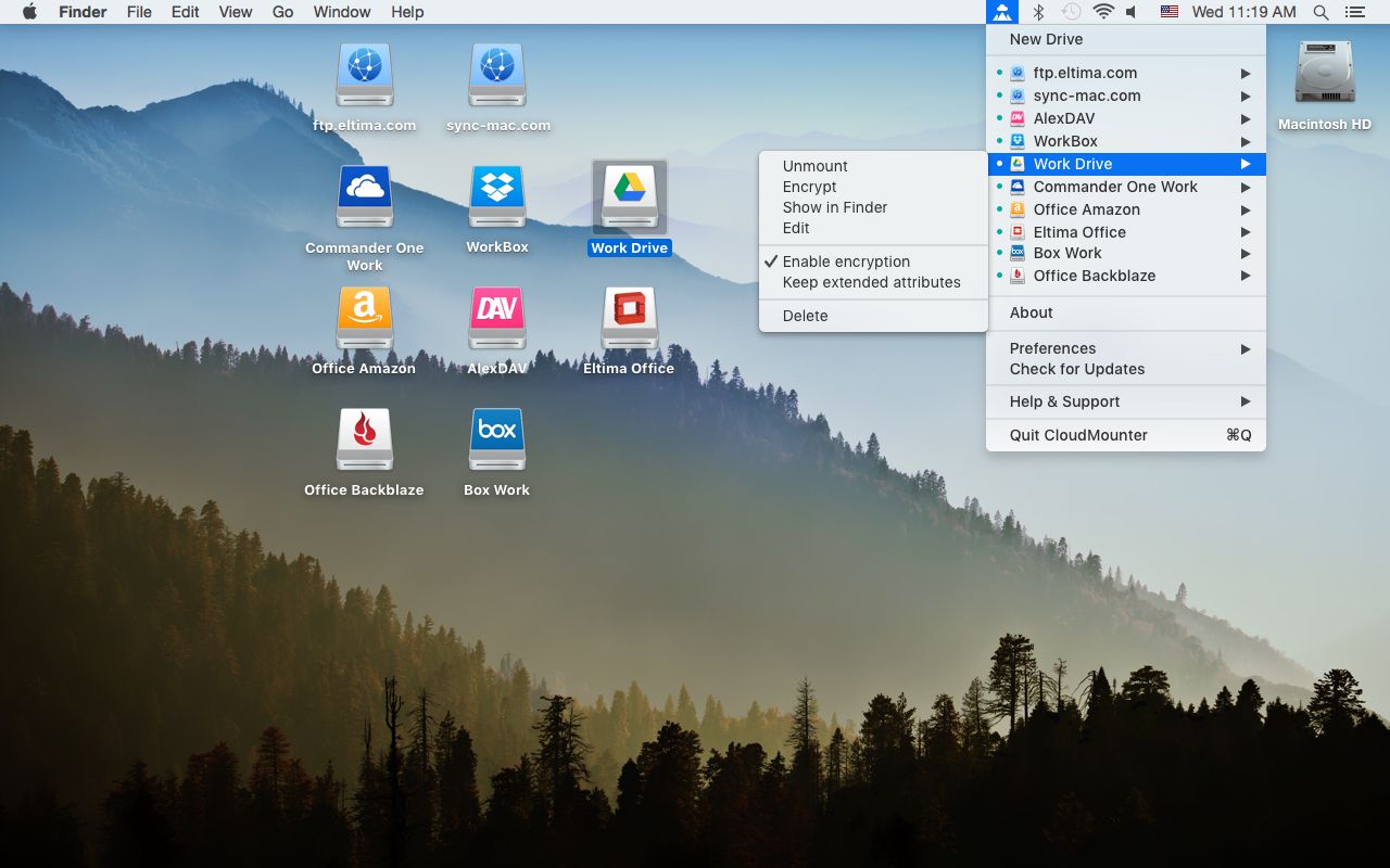 CloudMounter-MenuBar-Connection
