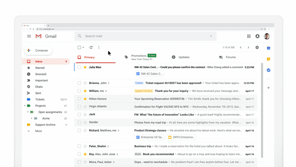 Gmail Dynamic email feature