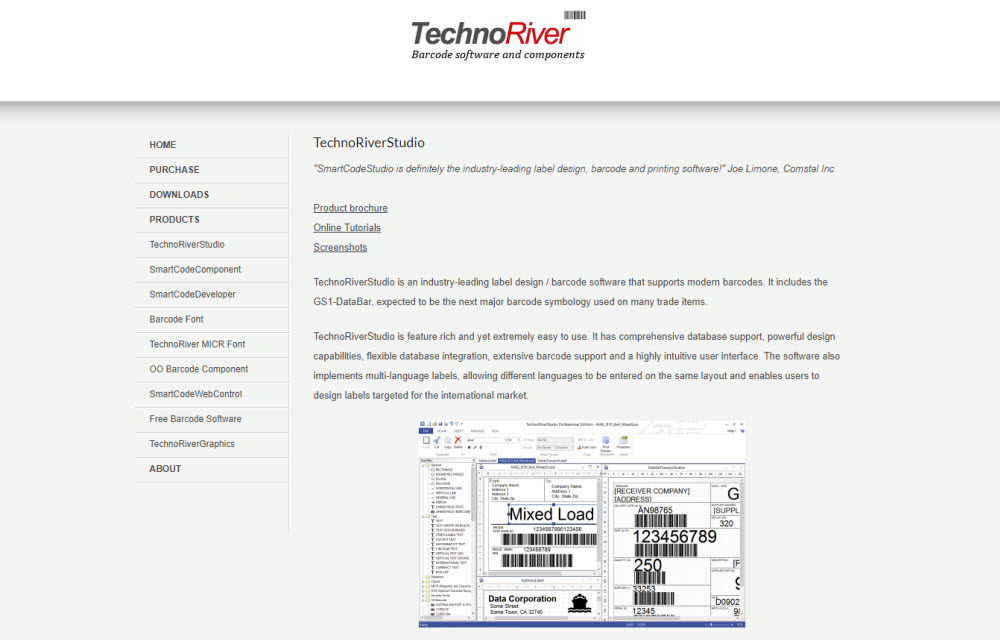 TechnoRiverStudio Barcode Software