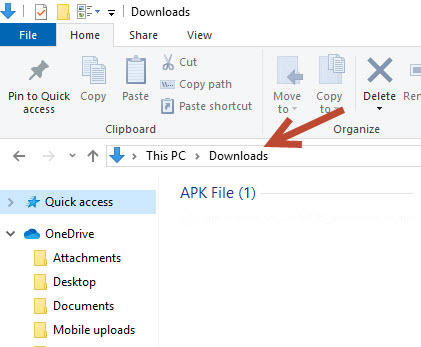 Copy path in Windows