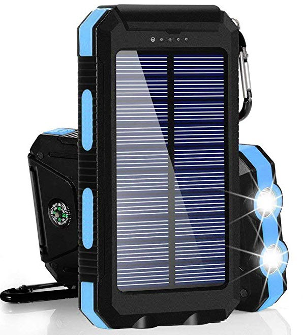 Dualpow Portable Dual USB 30,000 mAh Solar Power Bank
