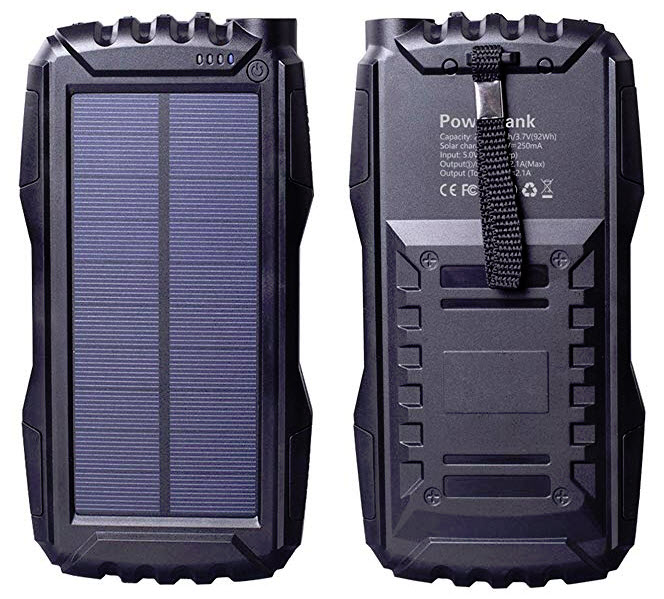 Friengood Solar Charger, Portable 25000mAh Solar Power Bank