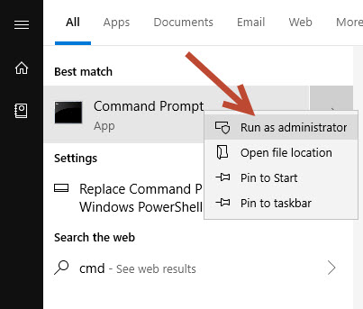 cmd run as administrator