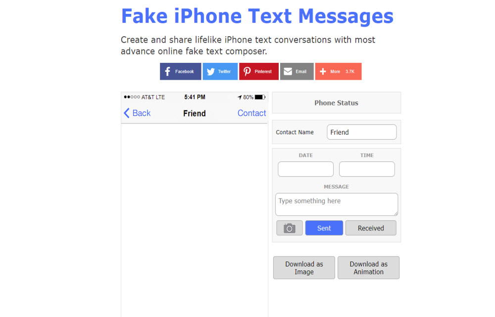 iPhone Fake Text
