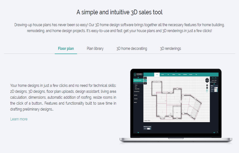 Cedreo 3D sales tool