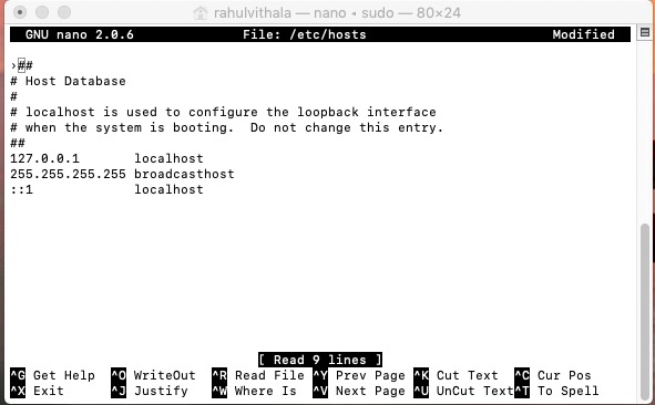 Entering Red Shell blocking command on macOS