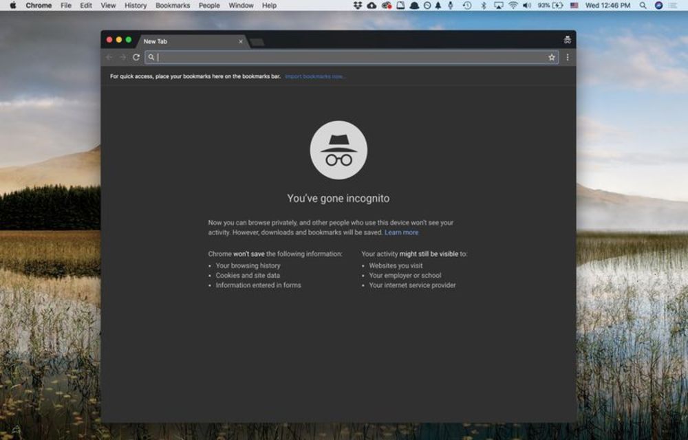 Google Chrome incognito mode