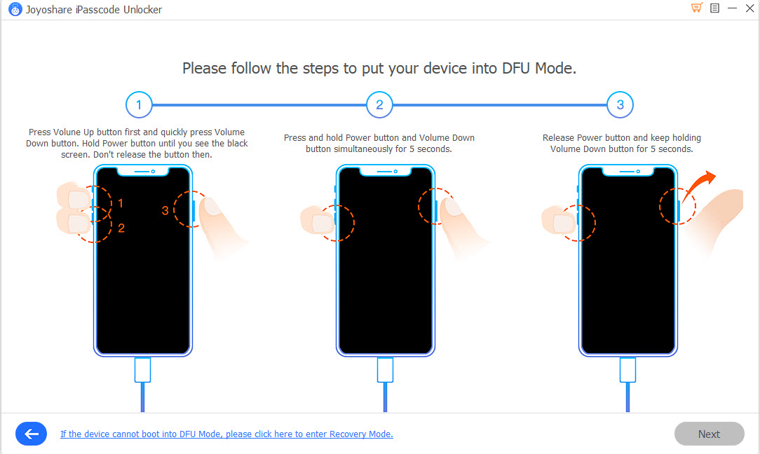 Joyoshare iPasscode Unlocker UI