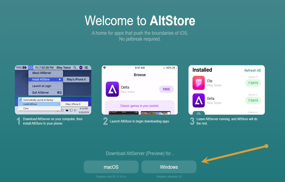 Downloading Altstore app