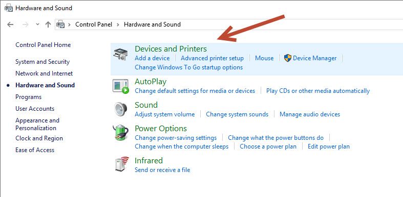 Devices and Printers