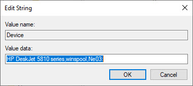 Edit string option to set printer name