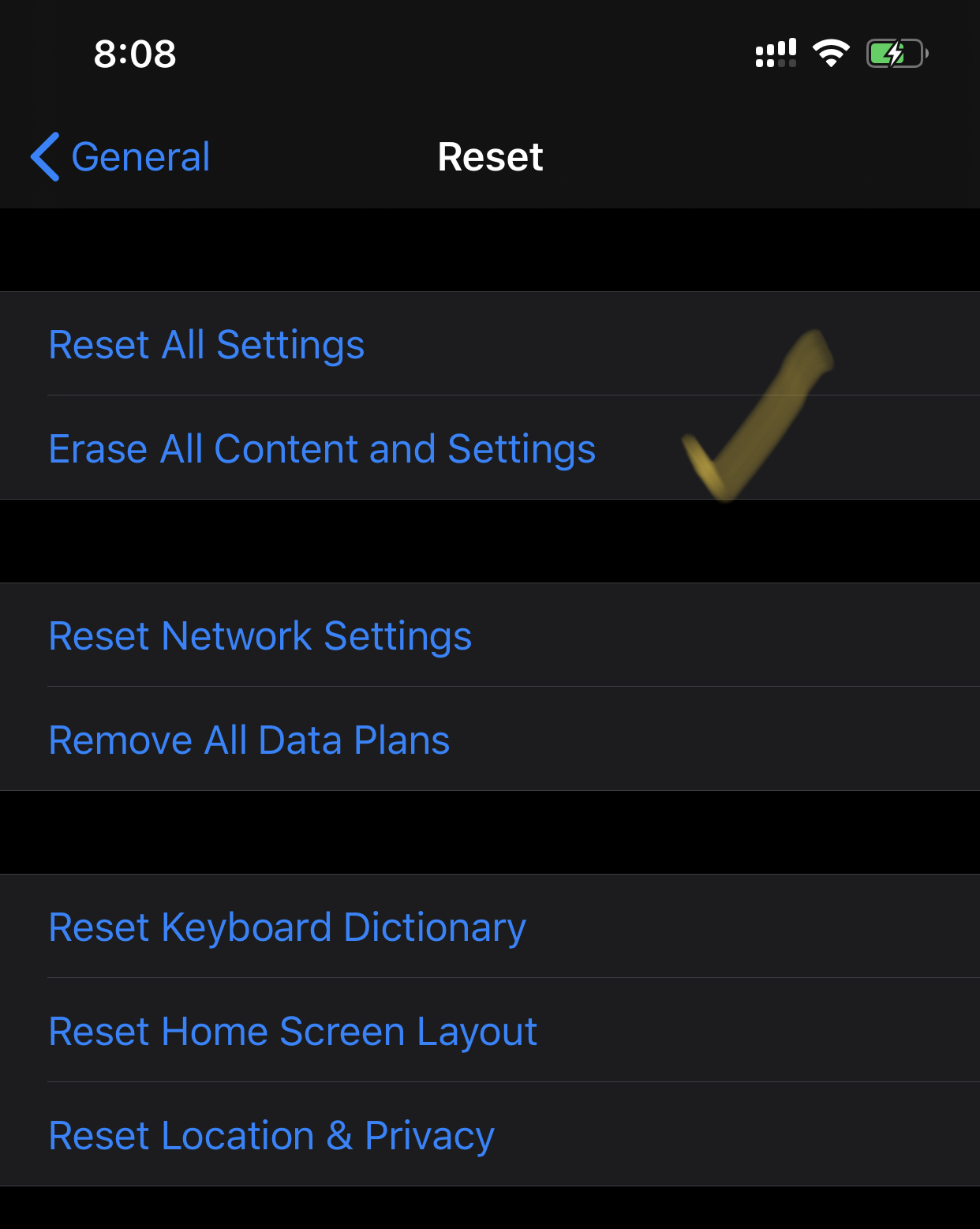 Erase All Content and Settings on iPhone