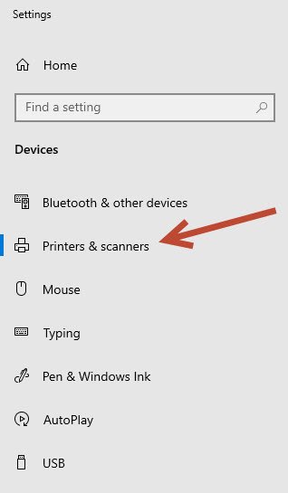 Select printer and scanner option