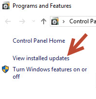 View installed updates in Windows 10