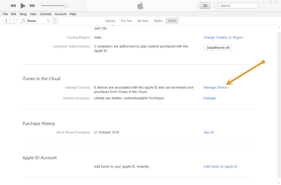 iTunes in the cloud option in iTunes