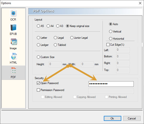 paswword selecting option in PDFMate PDF Converter
