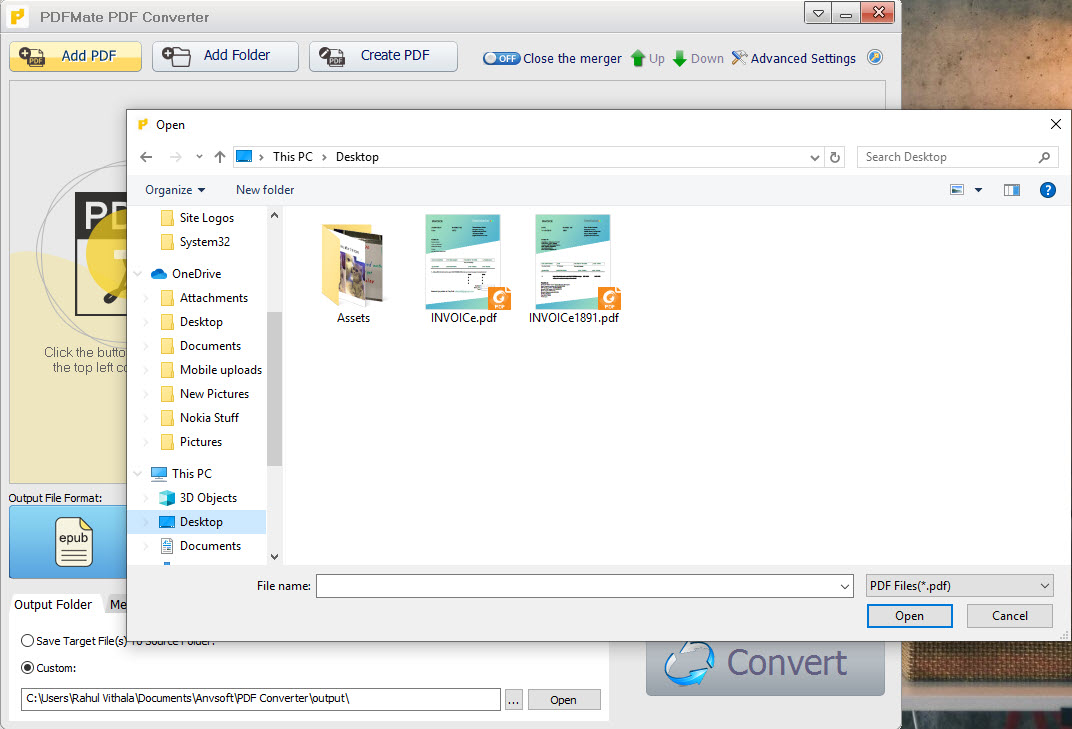 selecting PDF file in PDFMate PDF Converter
