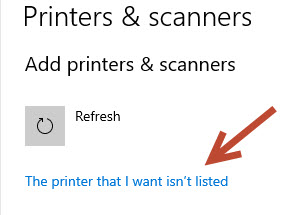 the printer that I want ins't installed.