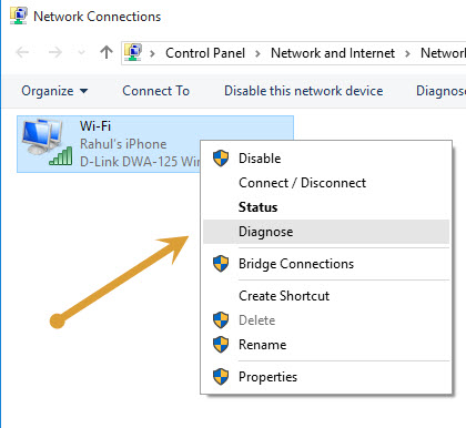 Diagnosing Wifi connection