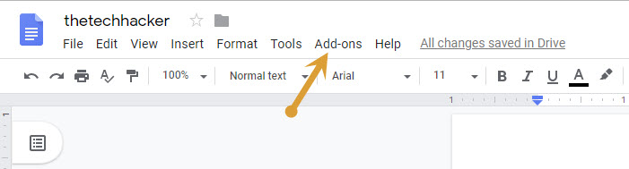 New document add-on option