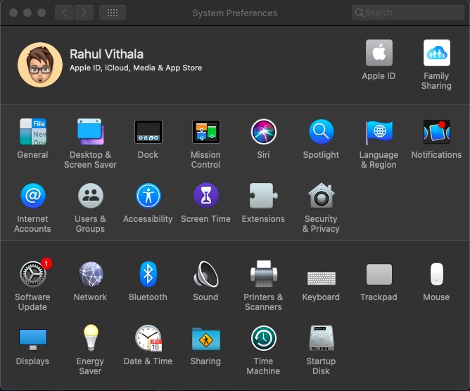 System Prefrences on Mac