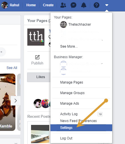 Facebook settings