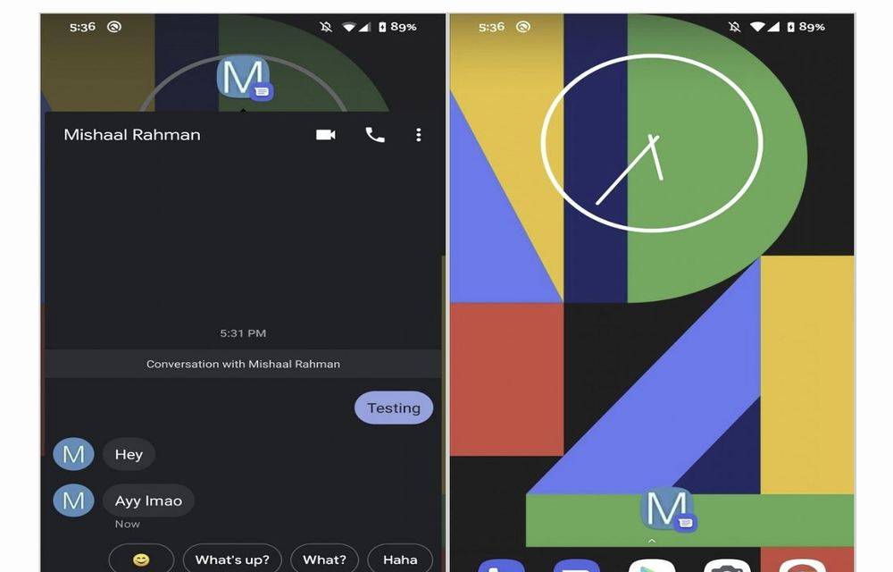Google Messages chat bubbles