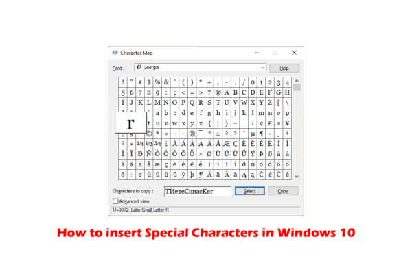How to insert Special Characters in Windows 10