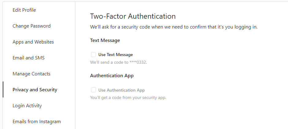 Instagram two-factor-authentication