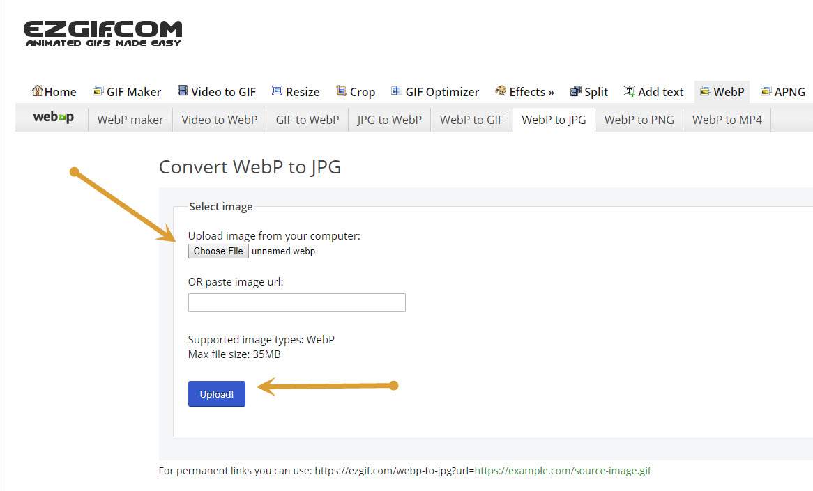 ezgif webp uploading