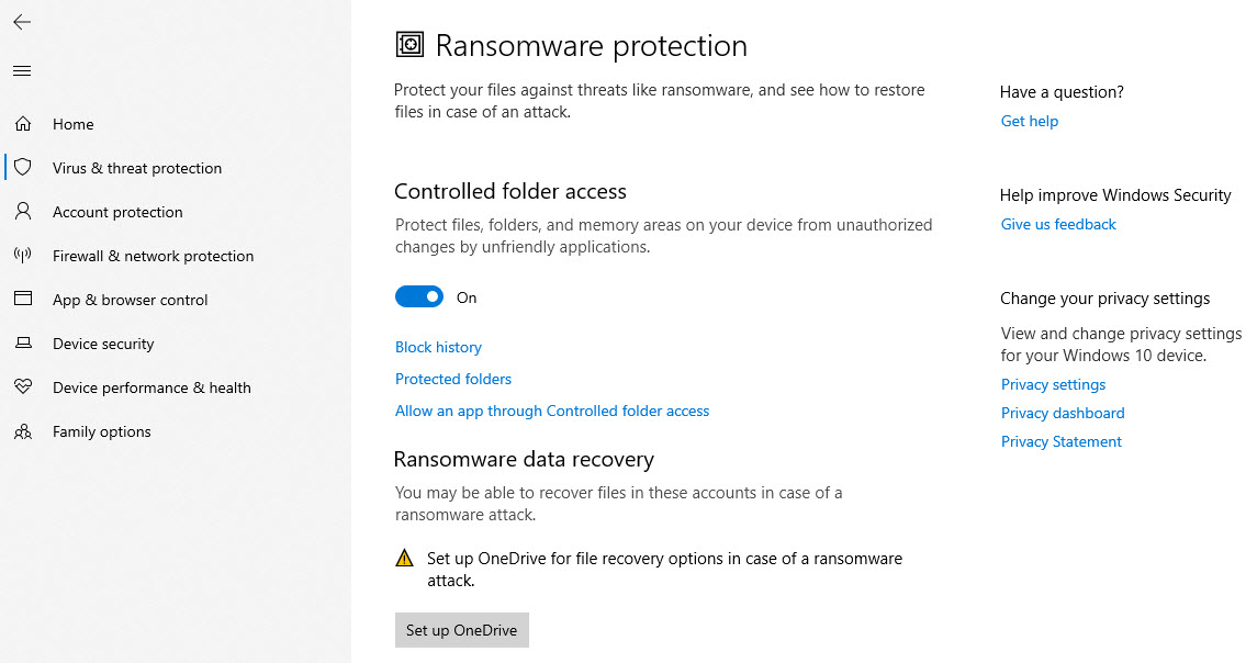 Controlled Folder Access
