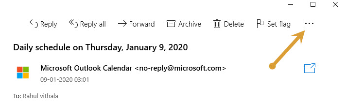 More commands in outlook