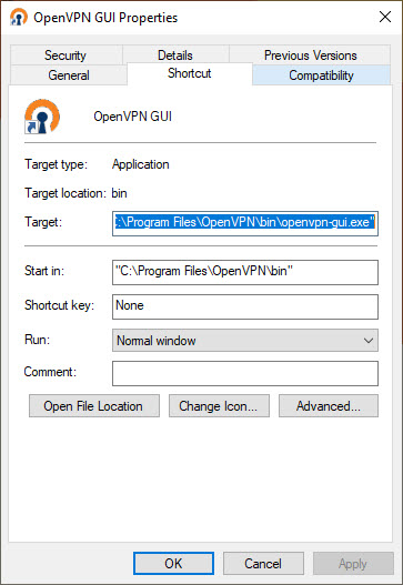 OpenVPN Properties
