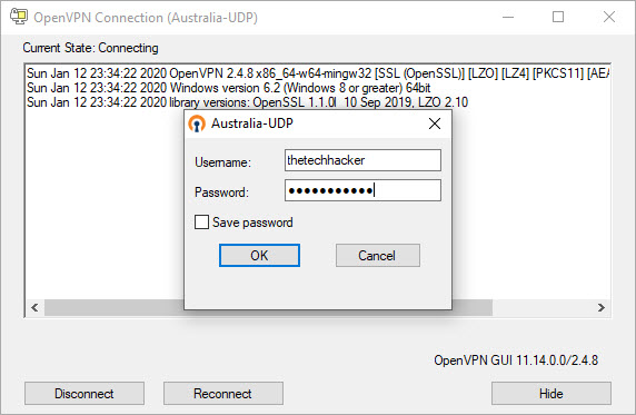 OpenVPN login