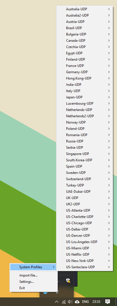 OpenVPN server locations selection
