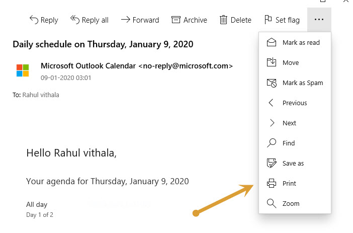 Print option in more commands