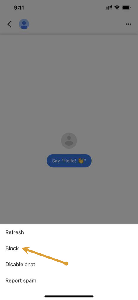 Google Pay blocking contact