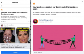 Facebook blocking legit COVID-19 links