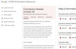 Google COVID19 site