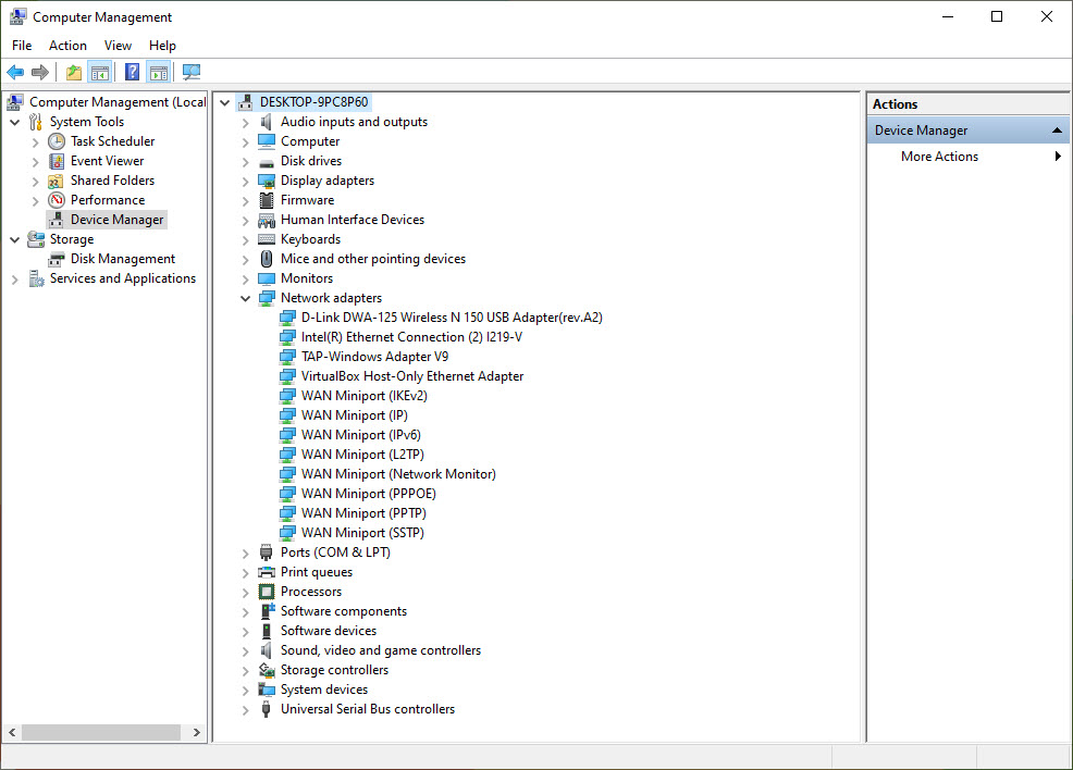 Device Manager-Network Adapter