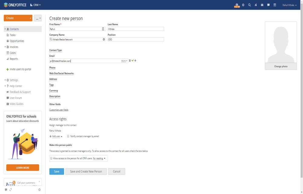 ONLYOFFICE CRM